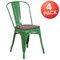 Flash Furniture Green Metal Stackable Chair with Wood Seat, PK4 4-CH-31230-GN-WD-GG - alternate 4